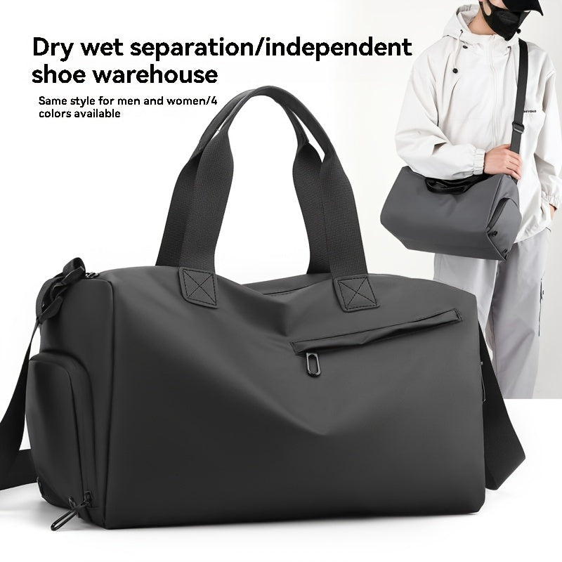 Waterproof Travel Bag, Large Capacity Handbag For Men, Lightweight Sport Fitness Bag With Multi Compartment