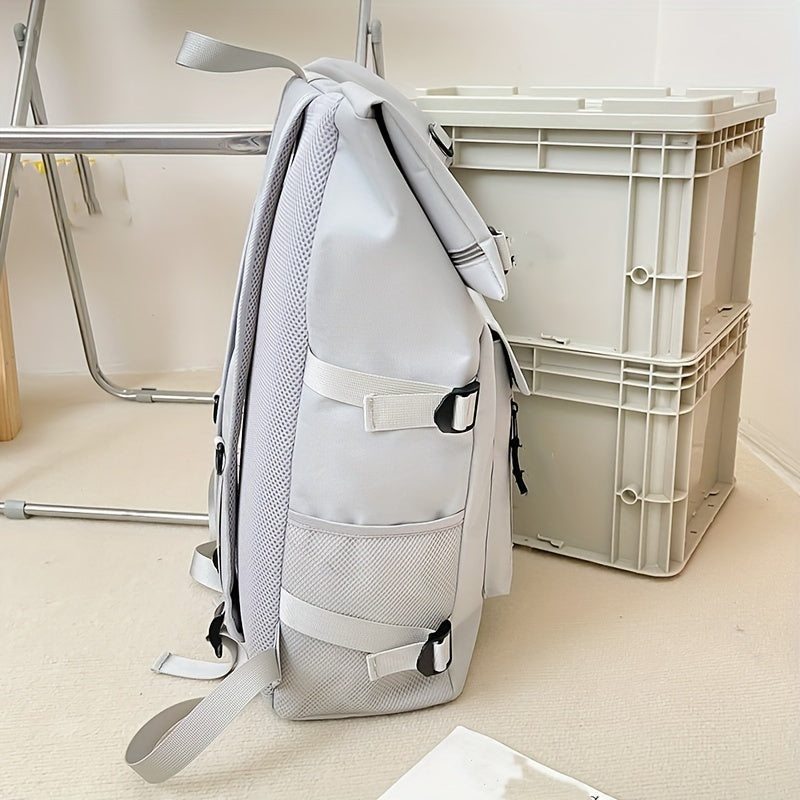 Spacious Unisex Travel Backpack - Durable Nylon Construction, Adjustable Shoulder Straps, Multiple Compartments, Ideal for Sports