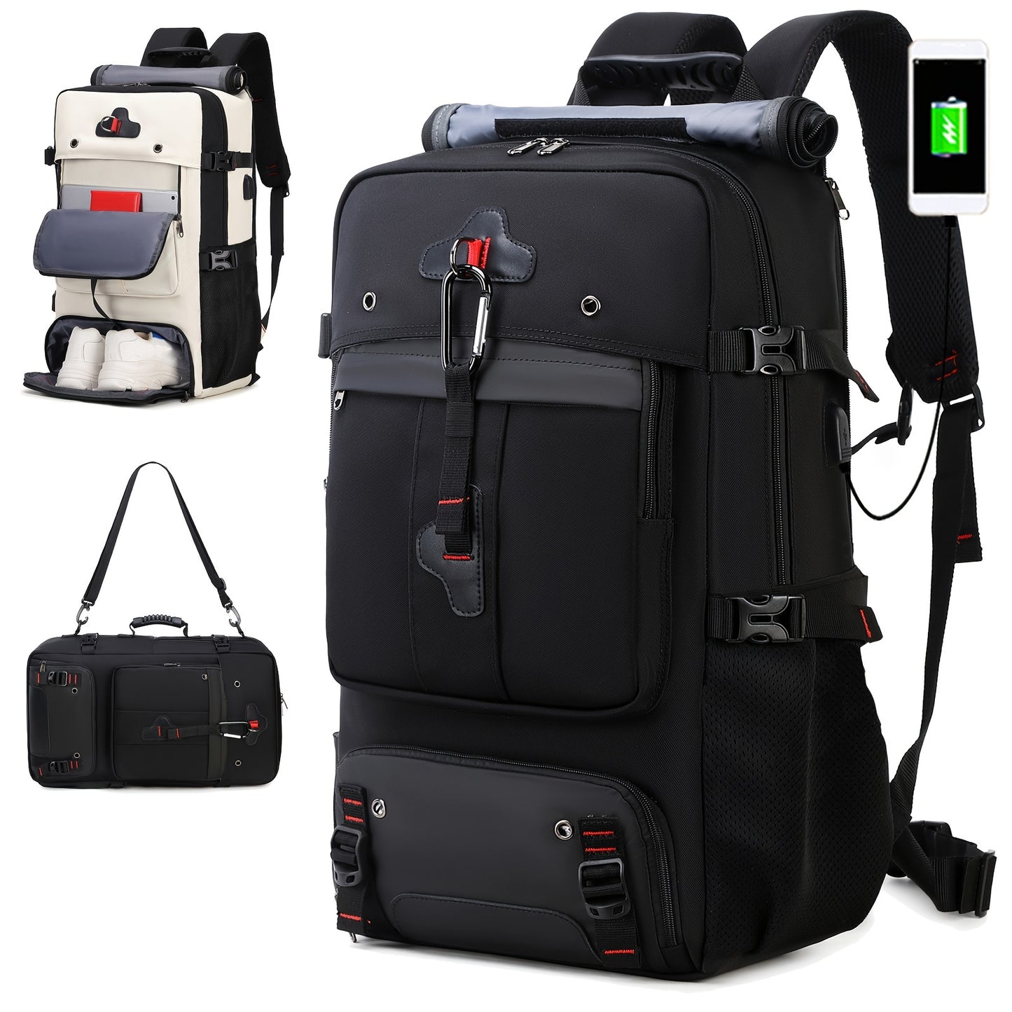 Large Capacity Multi-Functional Travel Hiking Backpack, Waterproof, Multiple Compartments, for Camping, Trips, and Outdoor Adventures