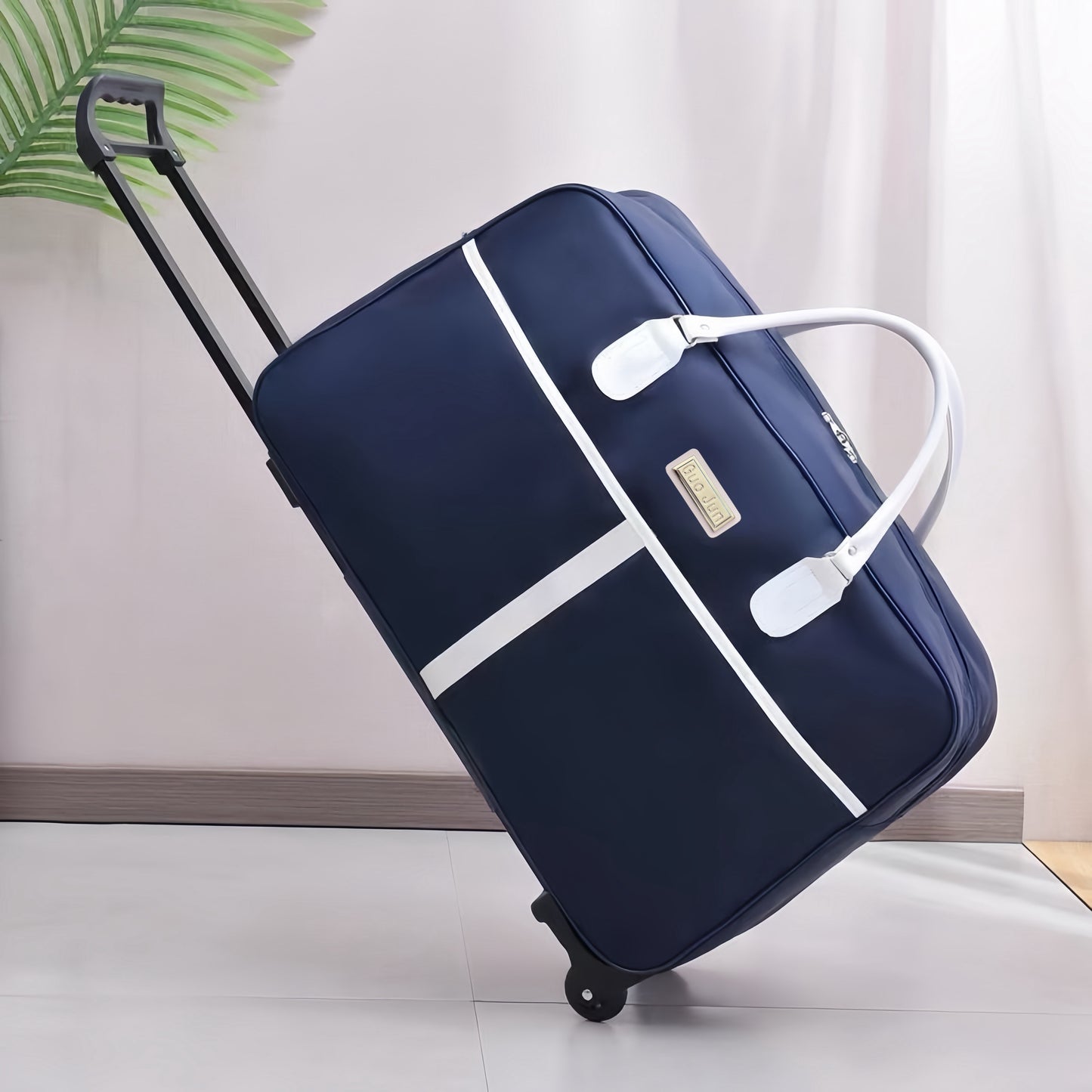 Short-haul trolley bag Women's large capacity carry-on bag Light clothes travel bag with folding wheels