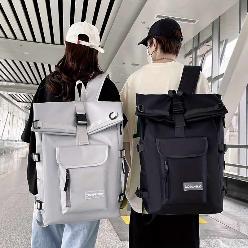 Spacious Unisex Travel Backpack - Durable Nylon Construction, Adjustable Shoulder Straps, Multiple Compartments, Ideal for Sports