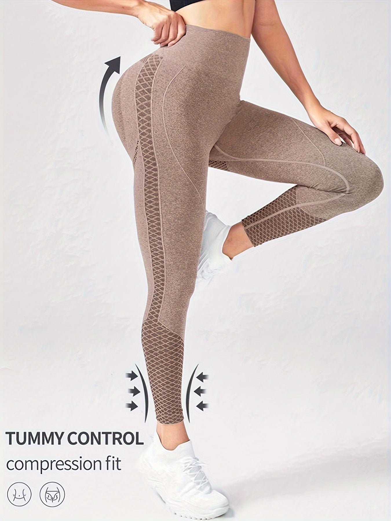 2pcs Peach Lift High-Waist Yoga Leggings for Women - Slimming, Butt-Lifting Workout Pants with Waistband, StretchyActivewear
