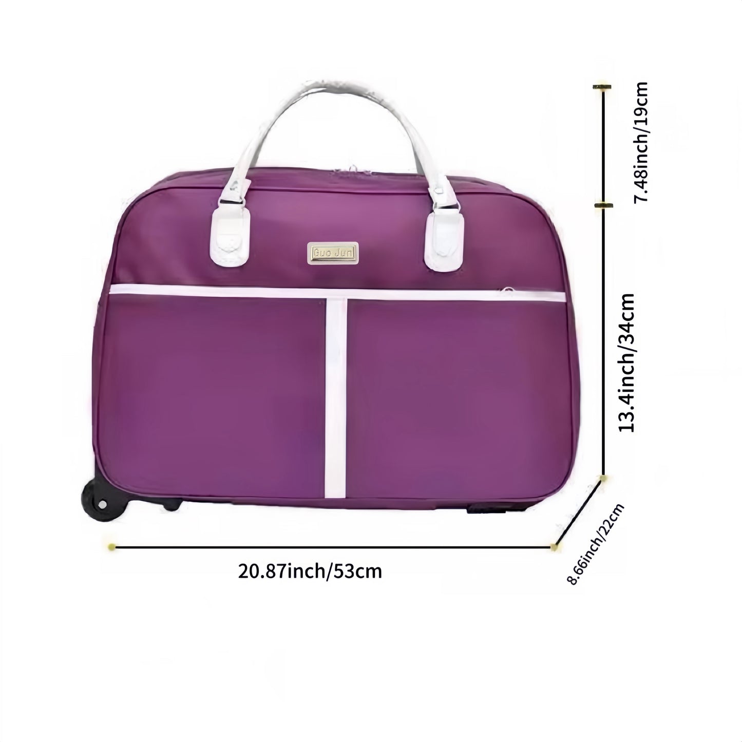 Short-haul trolley bag Women's large capacity carry-on bag Light clothes travel bag with folding wheels