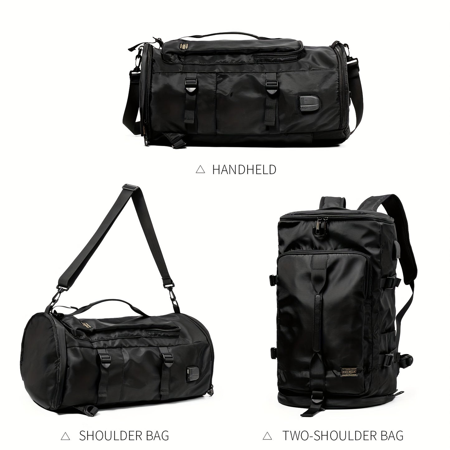 Versatile Waterproof Backpack - High-Capacity, Wet/Dry Separation, Shoe Compartment, Sport & Business Travel Ready