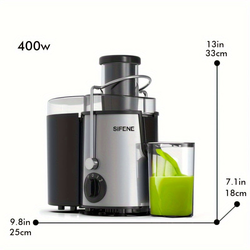 SiFENE Big Mouth Centrifugal Juicer - 500W Fast Juicing Machine with 3" Wide Chute, Easy to Clean, BPA-Free, Stainless Steel Design for Fruits and Vegetables