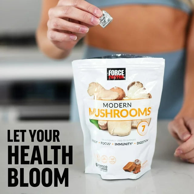 Modern Mushrooms Soft Chews, Mushroom Supplement to Support Energy, Focus, Immunity, & Digestion, 60 Soft Chews