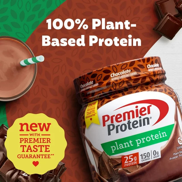 Premier Protein Powder Plant Protein, very good tasty Chocolate flavor, 25g Plant-Based Protein,