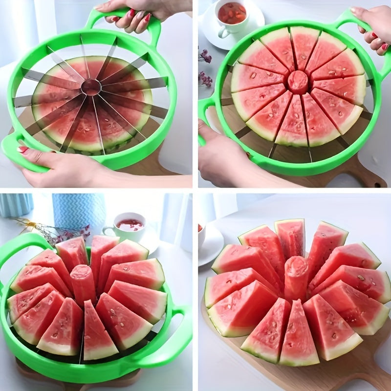 1pc Stainless Steel Watermelon Slicer - Innovative Cutter for Effortless Slicing, Durable & Reusable Fruit Divider - Essential Kitchen Gadget, Versatile Tool for Juicy Delights & Everyday Convenience