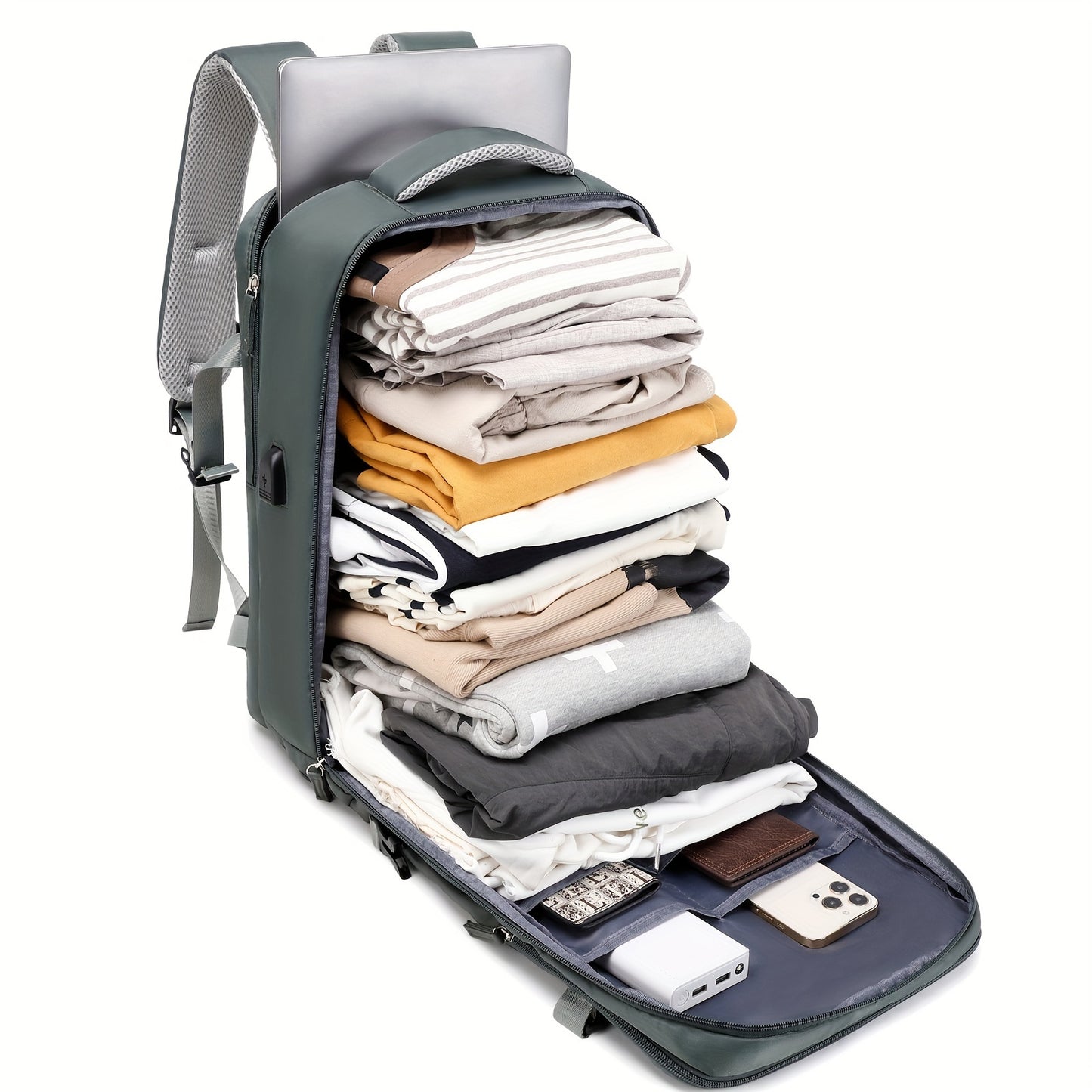 Expandable Multi-Compartment Backpack - TSA-Compliant, Versatile Travel, Hiking & School Use - Integrated Shoe Pouch