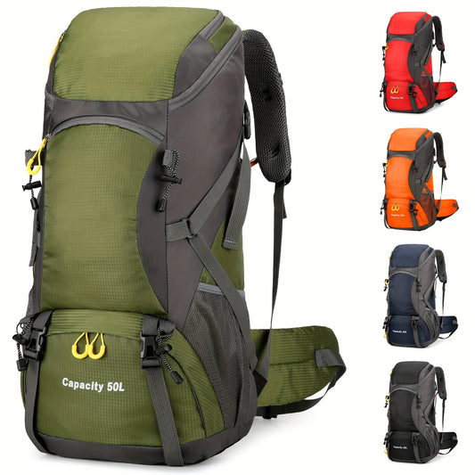 Take Adventure to the Next Level: Travel, Camping & Outdoor Sports with 50L Hiking Backpack Waterproof Rucksack.