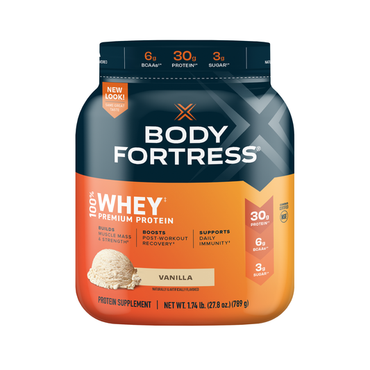 The Body Fortress Whey Powder, 30g Protein Per Scoop, Vanilla, 1.74 lb