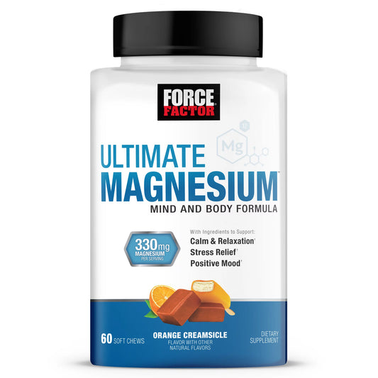 Ultimate Magnesium Supplement, Magnesium for Sleep, Stress Relief, Calm, and Relaxation, Magnesium Chewable, Vegan, 60 Soft Chews
