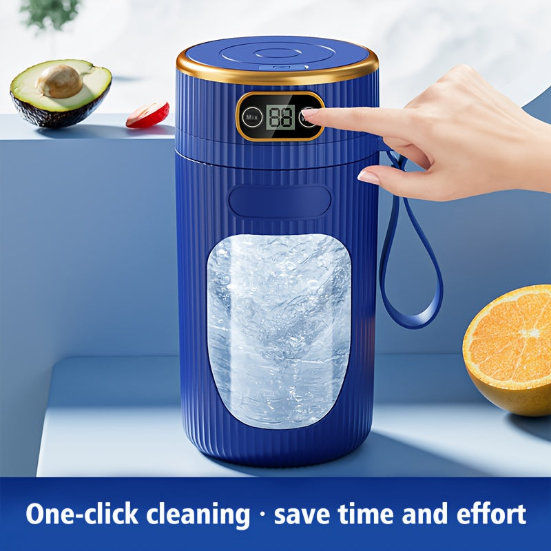 Portable Citrus Juicer with Digital Display, USB Rechargeable Battery, Small Multifunctional Juice Cup for Home and Student Use - Durable Plastic Material