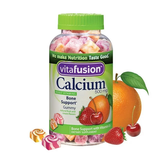 Calcium Gummy Vitamins Dietary Supplement, Fruit and Cream, 100 Ct (1 Pack)