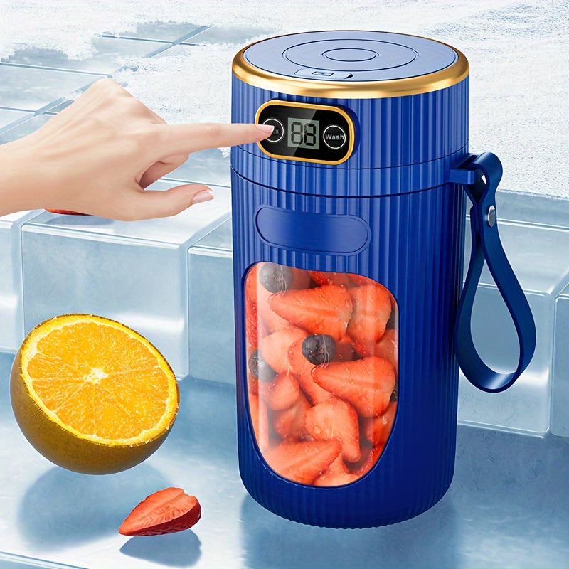 Portable Citrus Juicer with Digital Display, USB Rechargeable Battery, Small Multifunctional Juice Cup for Home and Student Use - Durable Plastic Material