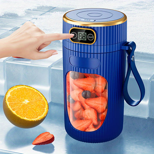 Portable Citrus Juicer with Digital Display, USB Rechargeable Battery, Small Multifunctional Juice Cup for Home and Student Use - Durable Plastic Material