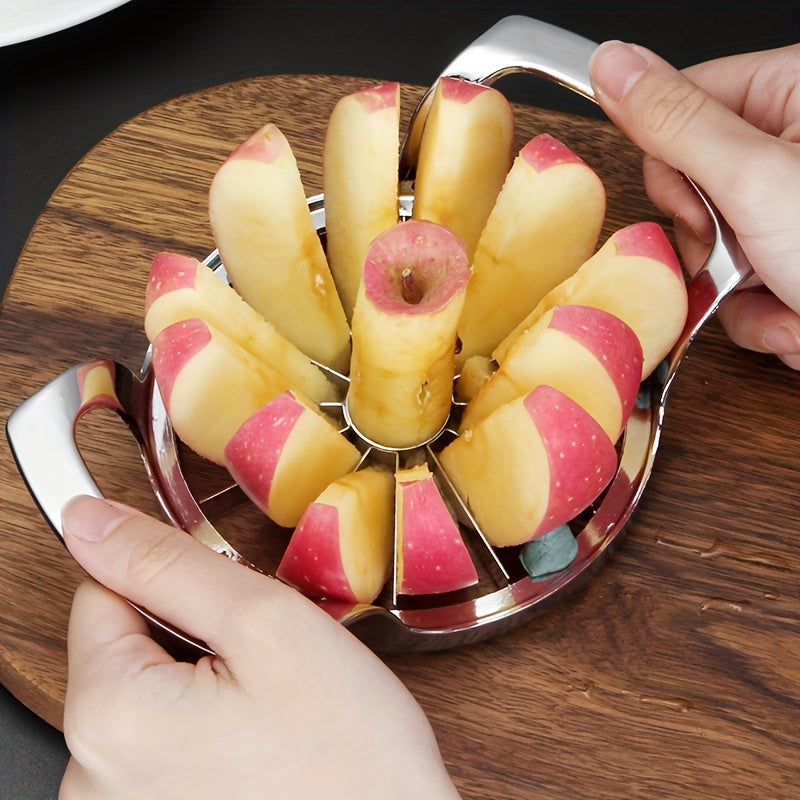 1pc Premium Apple Slicer - Easy-to-Use Reusable Stainless Steel Fruit Corer and Divider - Kitchen Essential for Healthy Snacking, Party Supplies, Back to School, and Halloween