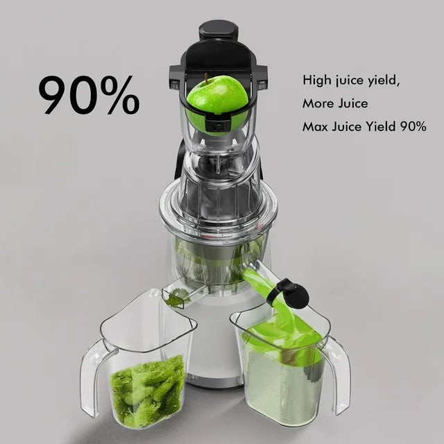 Juicer, Wide-Mouth Vertical Slow Masticating Juicer, Whole Fruit & Veg Juice Extractor, Quiet Motor with Reverse Function
