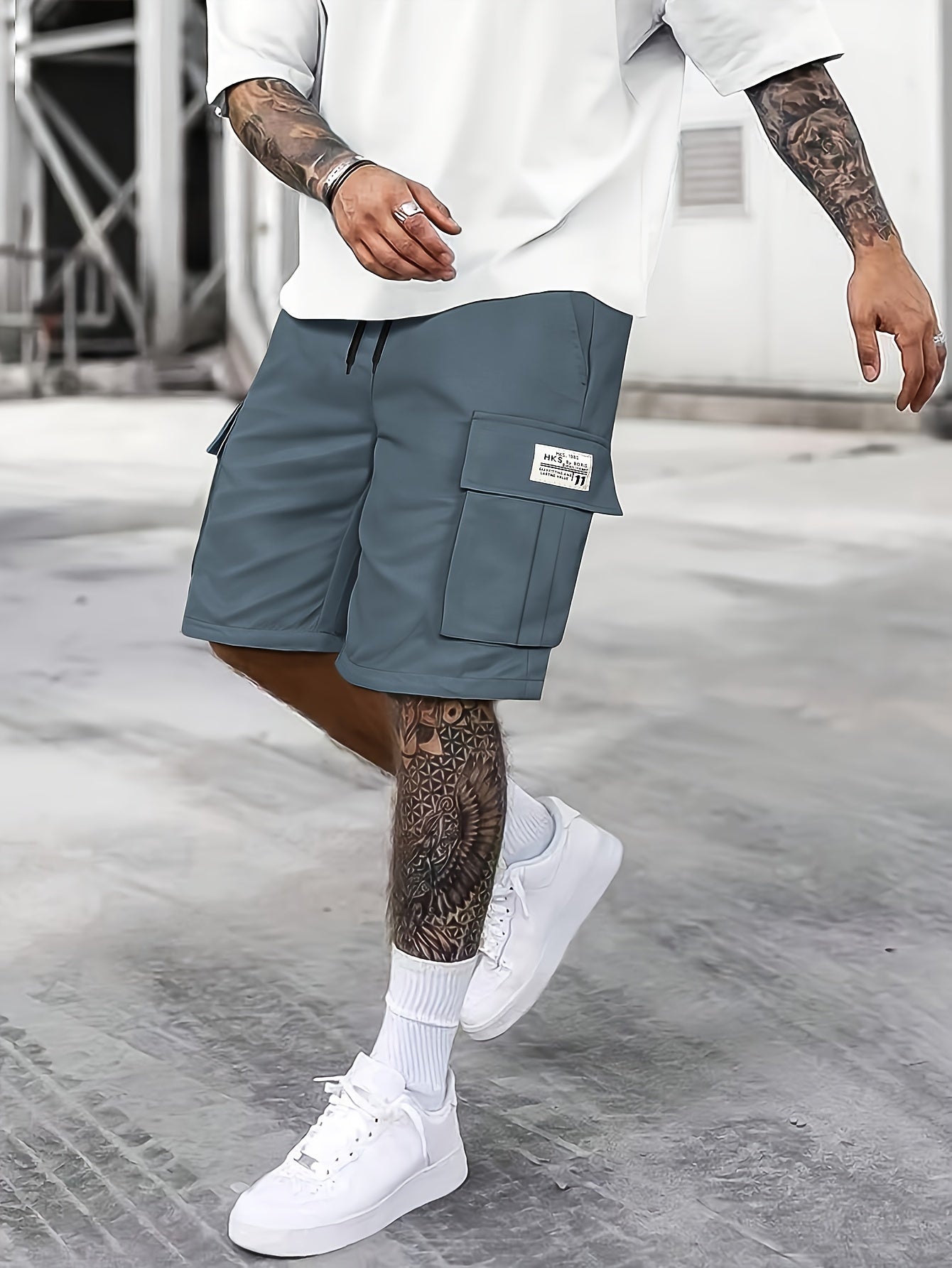 Men's Cargo Shorts With Adjustable Drawstring, Casual Shorts With Multiple Pockets