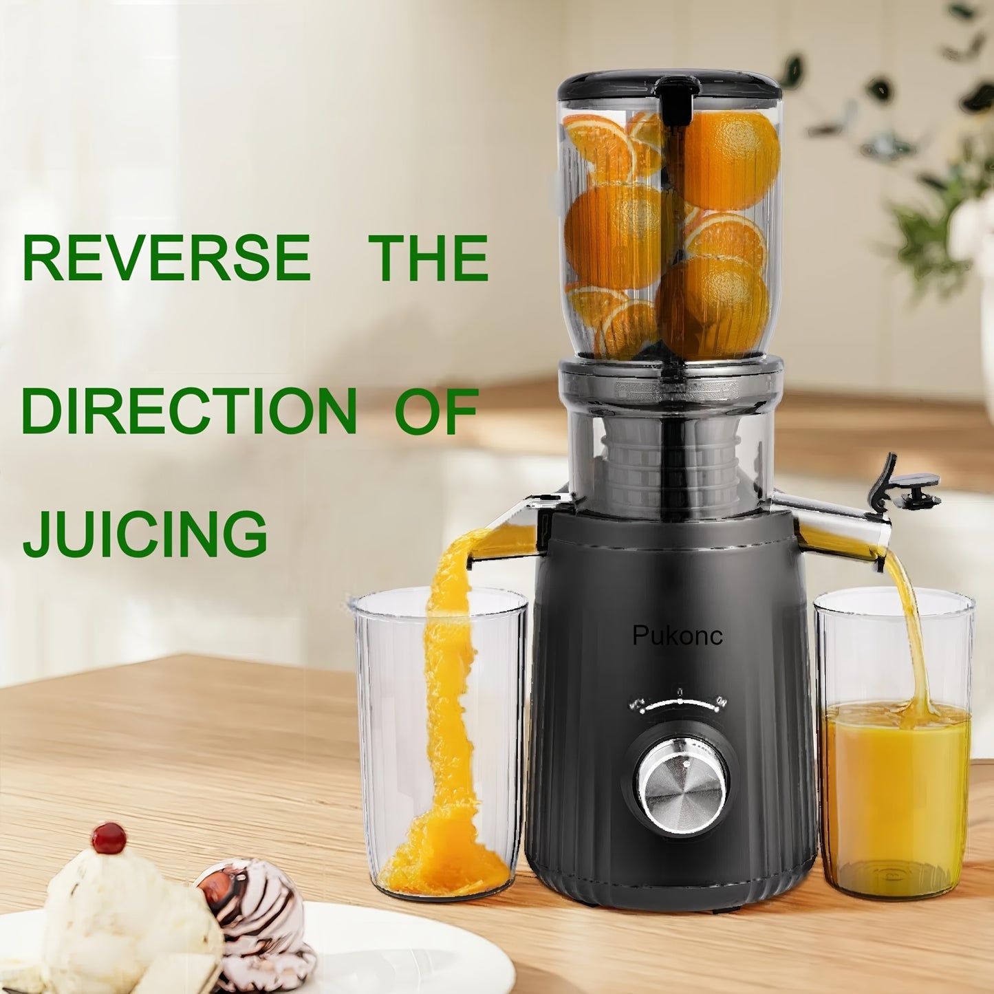 Juicer Machines, Cold Press Juicer With 4.1'' Large Feed, Slow Masticating Machines Chute Fit Whole Vegetable And Fruit, High Juice Yield Juicer Easy To Clean