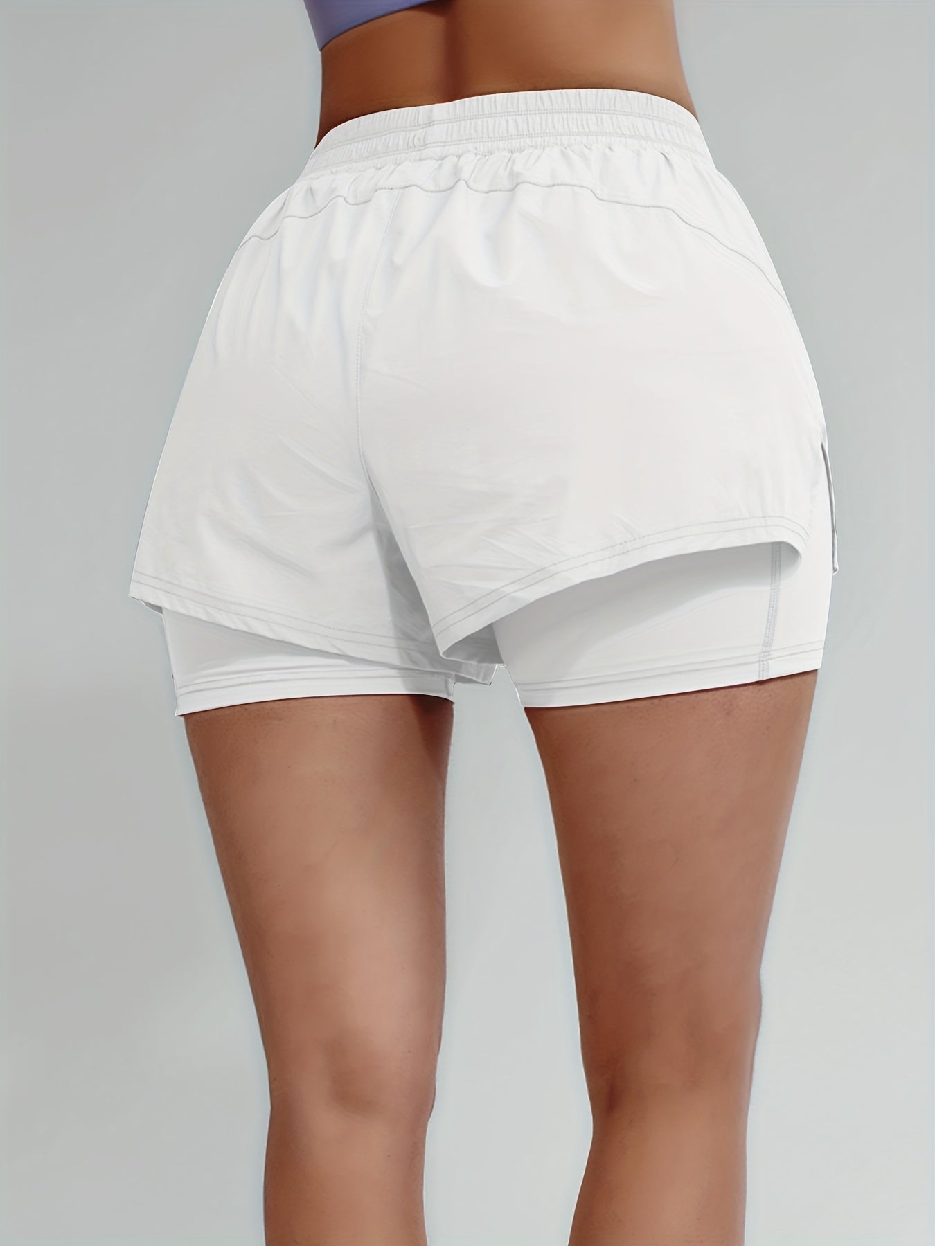 Womens 2-in-1 Performance Shorts, Ultra-Stretch, Dual-Purpose for Tennis & Running, Moisture-Wicking Double Layer