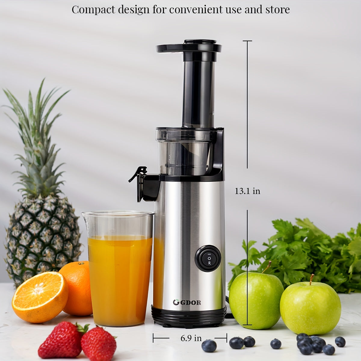 1pc, Premium Slow Squeezer Cold Press Juice Extractor Machine - Efficiently Squeezes Fresh Juice, Easy to Clean, Space-Saving Design - Perfect for Home Kitchen